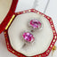 14K GOLD 1.25 CT NATURAL PADPARADSCHA SAPPHIRE & DIAMOND EARRINGS