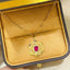 14K GOLD 0.58 CT NATURAL RUBY & DIAMOND PENDANT( WITHOUT CHAIN )