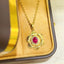 14K GOLD 0.58 CT NATURAL RUBY & DIAMOND PENDANT( WITHOUT CHAIN )