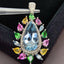 14K GOLD 5.3 CT NATURAL AQUAMARINE & DIAMOND PENDANT( WITHOUT CHAIN )
