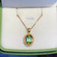 14K GOLD 2.87 CTW NATURAL TOURMALINE & DIAMOND PENDANT( WITHOUT CHAIN )
