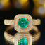 14K GOLD 0.7 CT NATURAL EMERALD & DIAMOND RING