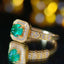 14K GOLD 0.7 CT NATURAL EMERALD & DIAMOND RING