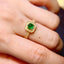 14K GOLD 0.7 CT NATURAL EMERALD & DIAMOND RING