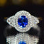 14K GOLD 0.8 CT NATURAL SAPPHIRE & DIAMOND RING