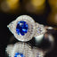 14K GOLD 0.8 CT NATURAL SAPPHIRE & DIAMOND RING