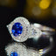 14K GOLD 0.8 CT NATURAL SAPPHIRE & DIAMOND RING