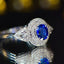 14K GOLD 0.8 CT NATURAL SAPPHIRE & DIAMOND RING