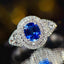 14K GOLD 0.8 CT NATURAL SAPPHIRE & DIAMOND RING