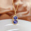 14K GOLD 2.00 CT NATURAL TANZANITE & DIAMOND PENDANT( WITHOUT CHAIN )