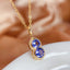 14K GOLD 2.00 CT NATURAL TANZANITE & DIAMOND PENDANT( WITHOUT CHAIN )