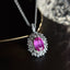 14K GOLD 1.40 CT NATURAL RUBY & DIAMOND & SAPPHIRE PENDANT( WITHOUT CHAIN )