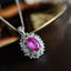 14K GOLD 1.40 CT NATURAL RUBY & DIAMOND & SAPPHIRE PENDANT( WITHOUT CHAIN )