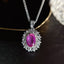14K GOLD 1.40 CT NATURAL RUBY & DIAMOND & SAPPHIRE PENDANT( WITHOUT CHAIN )