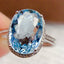 14K GOLD 5.65 CT NATURAL AQUAMARINE & DIAMOND RING