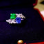14K GOLD 1.69 CTW NATURAL SAPPHIRE & EMERALD & TOI ET MOI RING
