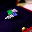 14K GOLD 1.69 CTW NATURAL SAPPHIRE & EMERALD & TOI ET MOI RING