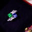 14K GOLD 1.69 CTW NATURAL SAPPHIRE & EMERALD & TOI ET MOI RING