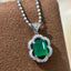14K GOLD 2.76 CTW VIVID GREEN NATURAL EMERALD & DIAMOND PENDANT( WITHOUT CHAIN )