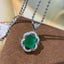 14K GOLD 2.76 CTW VIVID GREEN NATURAL EMERALD & DIAMOND PENDANT( WITHOUT CHAIN )