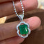 14K GOLD 2.76 CTW VIVID GREEN NATURAL EMERALD & DIAMOND PENDANT( WITHOUT CHAIN )