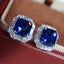 14K GOLD 5.01 CTW NATURAL SAPPHIRE & DIAMOND EARRINGS