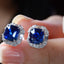 14K GOLD 5.01 CTW NATURAL SAPPHIRE & DIAMOND EARRINGS