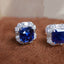 14K GOLD 5.01 CTW NATURAL SAPPHIRE & DIAMOND EARRINGS