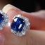 14K GOLD 5.01 CTW NATURAL SAPPHIRE & DIAMOND EARRINGS