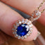 14K GOLD 1.15 CTW NATURAL SAPPHIRE & DIAMOND PENDANT( WITHOUT CHAIN )