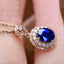 14K GOLD 1.15 CTW NATURAL SAPPHIRE & DIAMOND PENDANT( WITHOUT CHAIN )