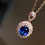 14K GOLD 1.15 CTW NATURAL SAPPHIRE & DIAMOND PENDANT( WITHOUT CHAIN )