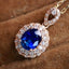 14K GOLD 1.15 CTW NATURAL SAPPHIRE & DIAMOND PENDANT( WITHOUT CHAIN )