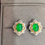 14K GOLD 3.84 CTW VIVID GREEN NATURAL EMERALD & DIAMOND EARRINGS