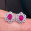 14K GOLD 2.09 CTW NATURAL RUBY & DIAMOND EARRINGS