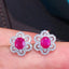 14K GOLD 2.09 CTW NATURAL RUBY & DIAMOND EARRINGS