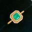 14K GOLD 0.7 CT NATURAL EMERALD & DIAMOND RING