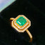 14K GOLD 0.7 CT NATURAL EMERALD & DIAMOND RING