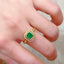 14K GOLD 0.7 CT NATURAL EMERALD & DIAMOND RING