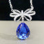 14K GOLD 3.72 CTW NATURAL TANZANITE & DIAMOND NECKLACE