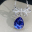 14K GOLD 3.72 CTW NATURAL TANZANITE & DIAMOND NECKLACE