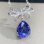 14K GOLD 3.72 CTW NATURAL TANZANITE & DIAMOND NECKLACE