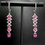 14K GOLD 3.43 CTW NATURAL PADPARADSCHA SAPPHIRE & DIAMOND EARRINGS