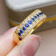 14K GOLD 0.31 CT NATURAL SAPPHIRE & SAPPHIRE RING