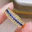 14K GOLD 0.31 CT NATURAL SAPPHIRE & SAPPHIRE RING