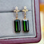 14K GOLD 4.74 CTW NATURAL TOURMALINE & DIAMOND EARRINGS