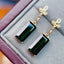 14K GOLD 4.74 CTW NATURAL TOURMALINE & DIAMOND EARRINGS