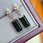 14K GOLD 4.74 CTW NATURAL TOURMALINE & DIAMOND EARRINGS