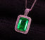 14K GOLD 1.62 CT NATURAL EMERALD & DIAMOND PENDANT( WITHOUT CHAIN )