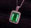 14K GOLD 1.62 CT NATURAL EMERALD & DIAMOND PENDANT( WITHOUT CHAIN )